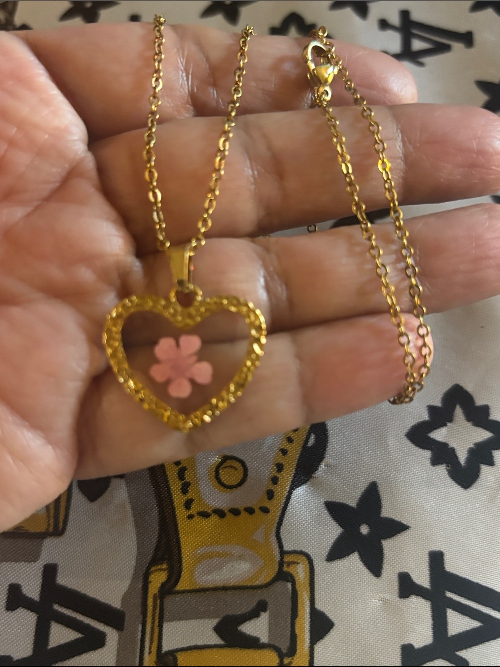 18” Handcrafted Heart Flower Necklace